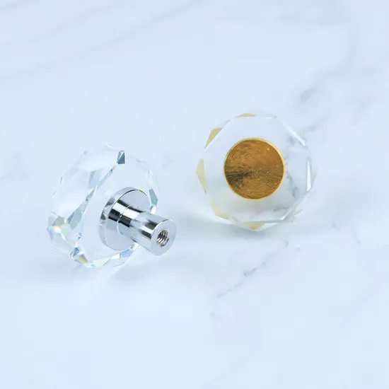 Natural Crystal Irregular Handle Sliced Shape Crystal Glass Door Lever Pull Handles