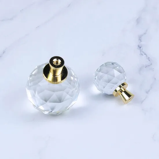Plane Fillister Head Cupboard Door Handles with Crystals Knobs Glass Cabinet Handles