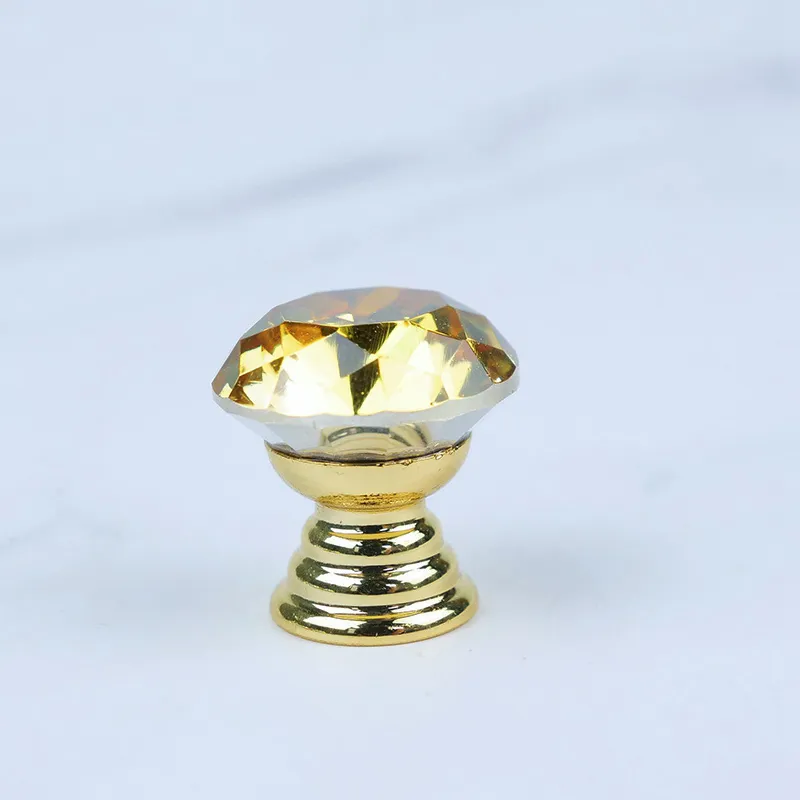 Colorful Simple Crystal Handle Mushroom Knob Luxury Cabinet Crystal Knob Pull Handle
