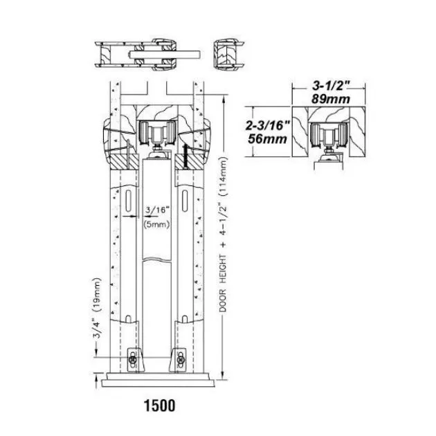 Customizable Design Black Sliding Barn Door Hardware Kit for Sliding Door