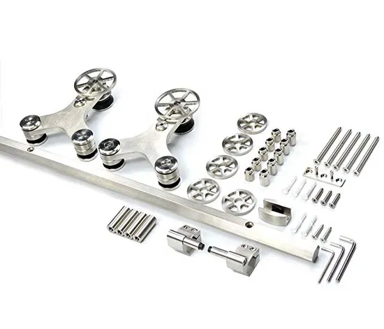 6.6FT Solid Hexagon Track Rotatable Decoration Spoke Wheel Sliding Barn Door Hardware