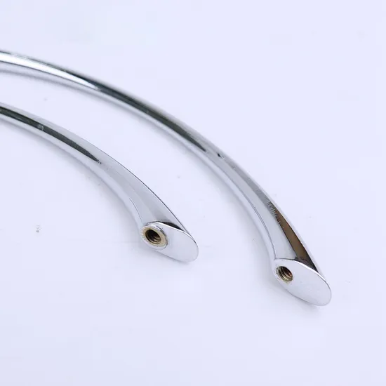 Glossy C Shape Whalebone Drawer Pull Handles Curved Zinc Alloy Cabinet Handle