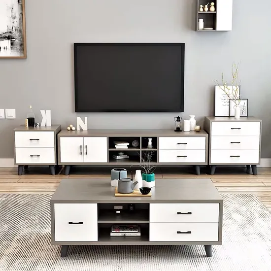 Modern Style Wooden Home Living Room Furniture Coffee Table with TV Stand