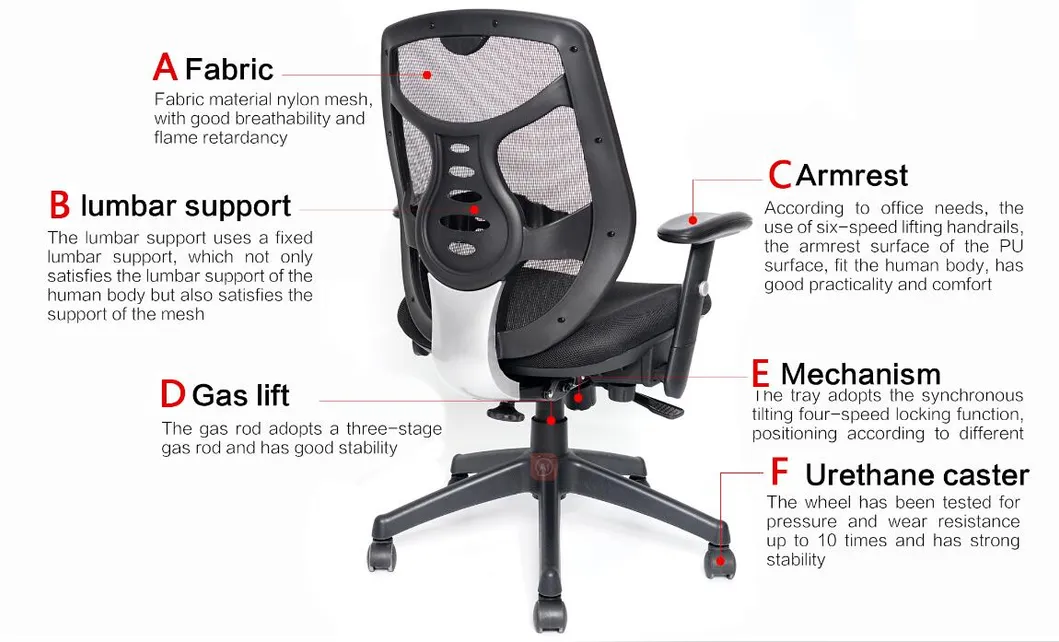 Type B Good Quality Classic Models Black Fabric Office Chair