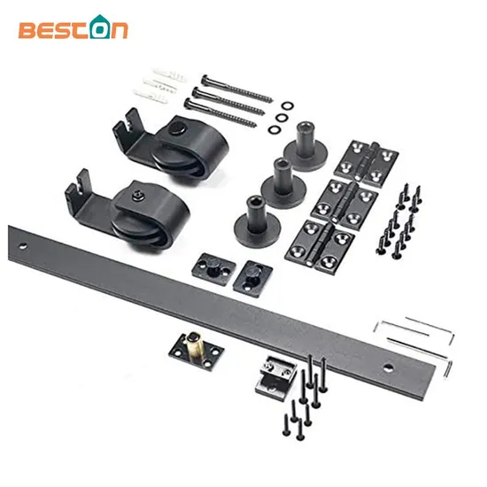 Mounted Black Roller Bifold Door Barn Style Bi Folding Barn Door Kit