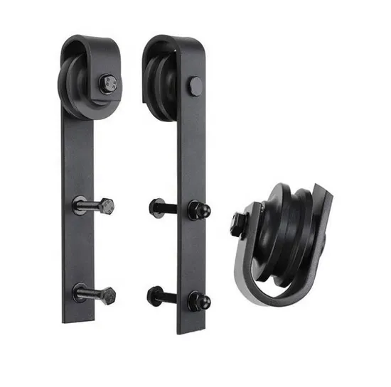 Cabinet Rolling Industrial Quiet Bypass Iron Sliding Barn Door Hardware Kit