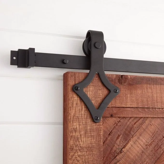 Brushed Rotatable Spoke Wheel Sliding Barn Wood Door Hardware Single Door Kits