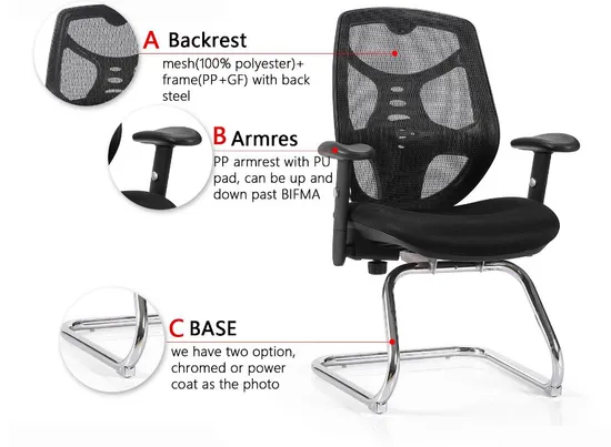 High-Tech Mesh Swivel Office Chair Black Fabric Office Chair