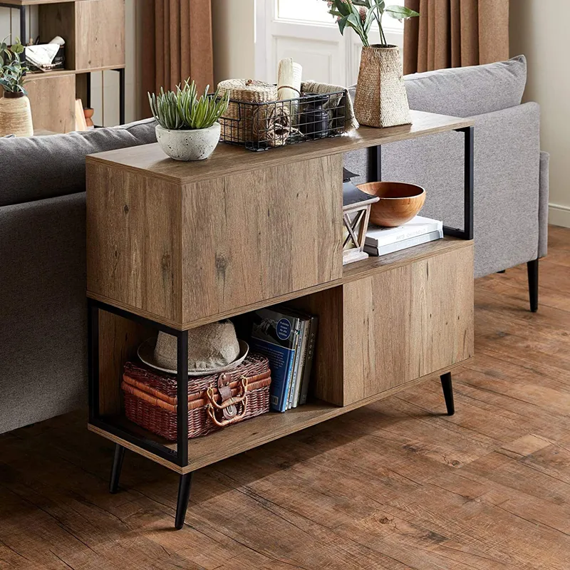 Entrance Living Room Double-Layer Storage Cabinet with Cabinet Doors