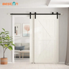 Contemporary Style Interior Bathroom Bypass Sliding Barn Door Hardware Kit
