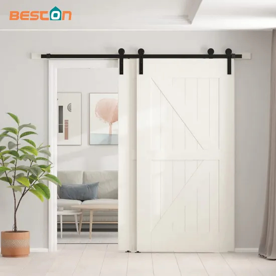 Contemporary Style Interior Bathroom Bypass Sliding Barn Door Hardware Kit