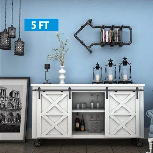 100kg Capacity Heavy Duty T Shape Mini Cabinet Sliding Barn Door Hardware