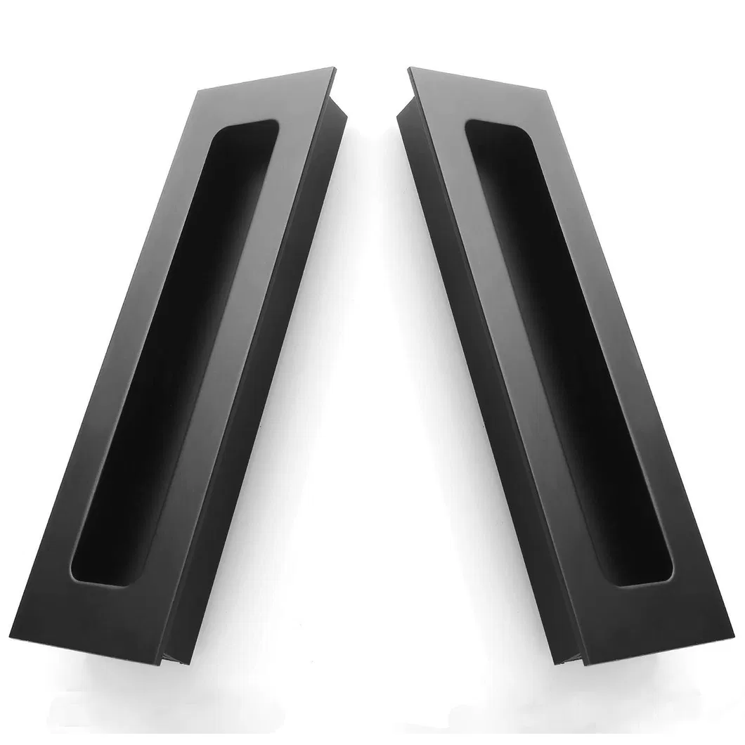 Embedded Handles Black Rectangular Recessed Cabinet Flush Pull Concealed Handle