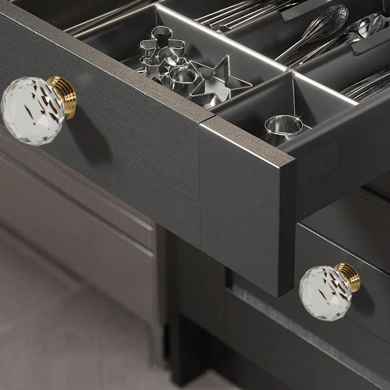 Furniture Handle Crystal Cupboard Pull Handles Cabinet Hardware Handles and Knobs