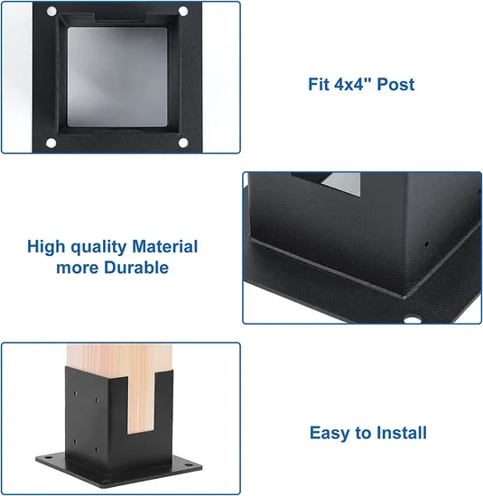 Stainless Steel 4X4 4-Way Right Angle Bracket, Pergola/Gazebo DIY Kit Hardware