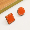 Leather Round Drawer Handles Cabinet Pulls Bedroom Small Colorful Square Furniture Knob