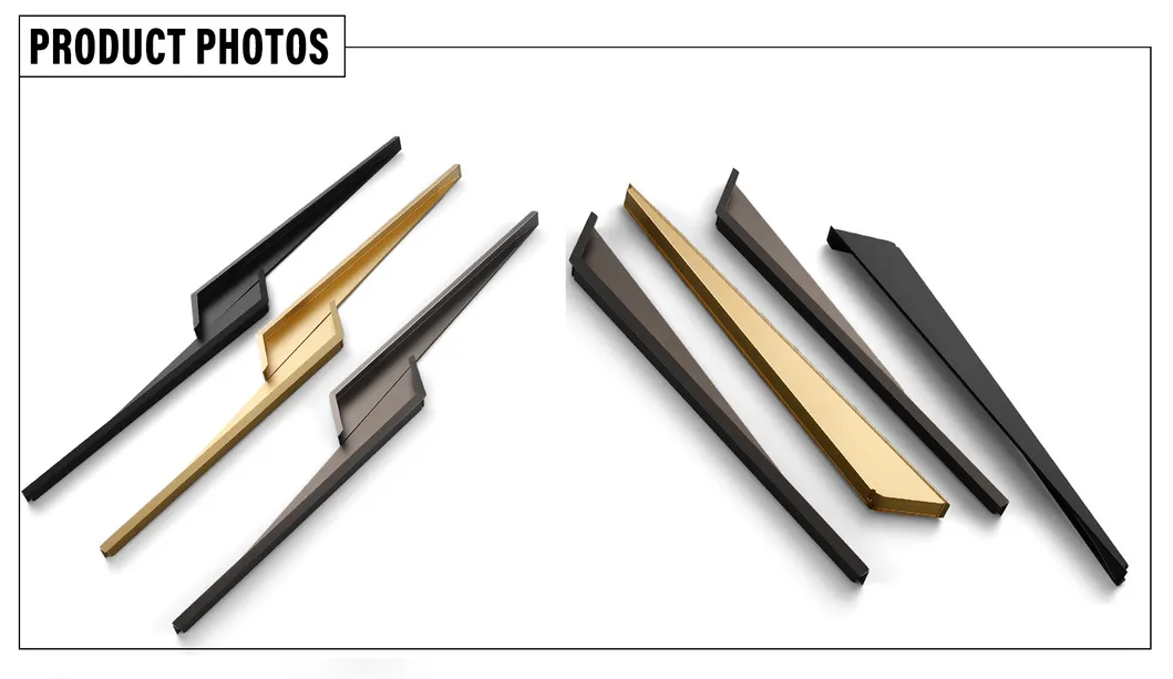 Aluminium Recessed Concealed Cabinet Edge Finger Pull Handles Embedded Wardrobe Handle