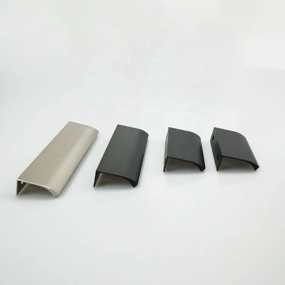 Back Mount Brushed Black Bedroom Dresser Finger Edge Pull Handles