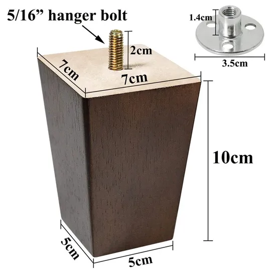 4PCS Antique Color Solid Wood Metal Furniture Legs Armchair Leg