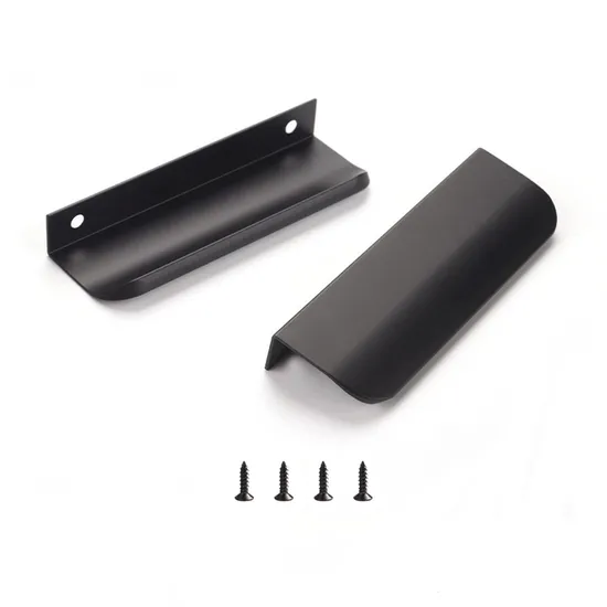 Aluminum Furniture Hardware Drawer Handles Hidden Finger Edge Pull for Kitchen Cabinet