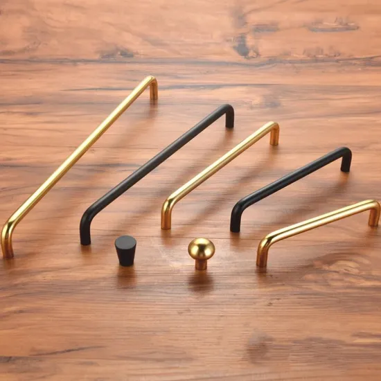 Solid U-Shaped Cabinets and Drawers Simple Kitchen Furniture Aluminum Handles Pulls