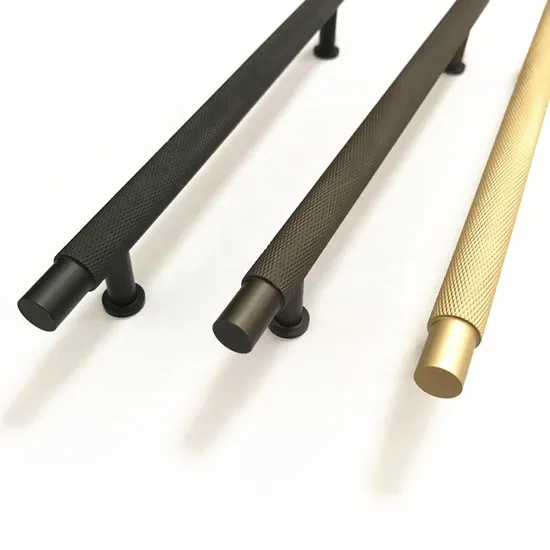 Brass Knurled Solid Cupboard Black/Chrome/Gold Cabinet Pull Handle
