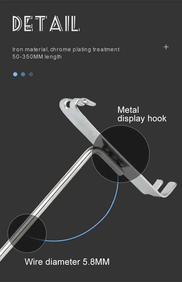 Retail Store Display Hooks for Mesh Single Hook for Supermarket Accessories