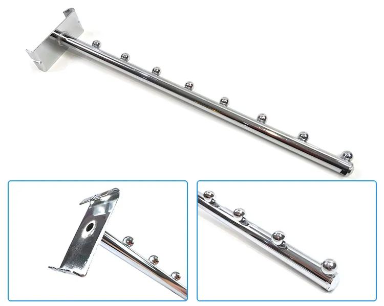 Chrome Finish Metal Iron Hanging Wire Grid Mesh Display Shelf Tube Hook