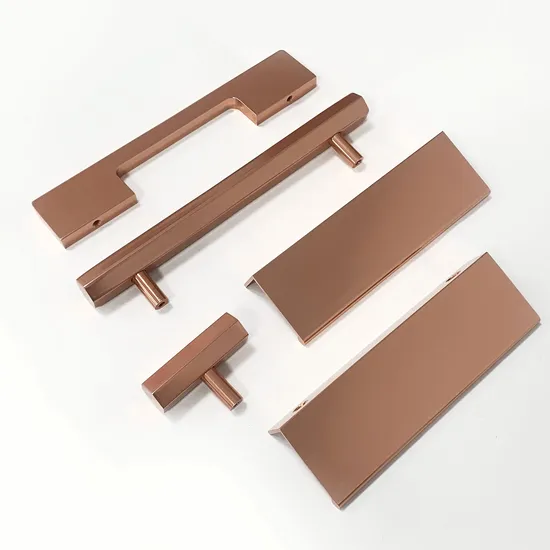 Furniture Hardware Cabinet Bathroom Handle Aluminum Rose Gold Kitchen Pull Handle