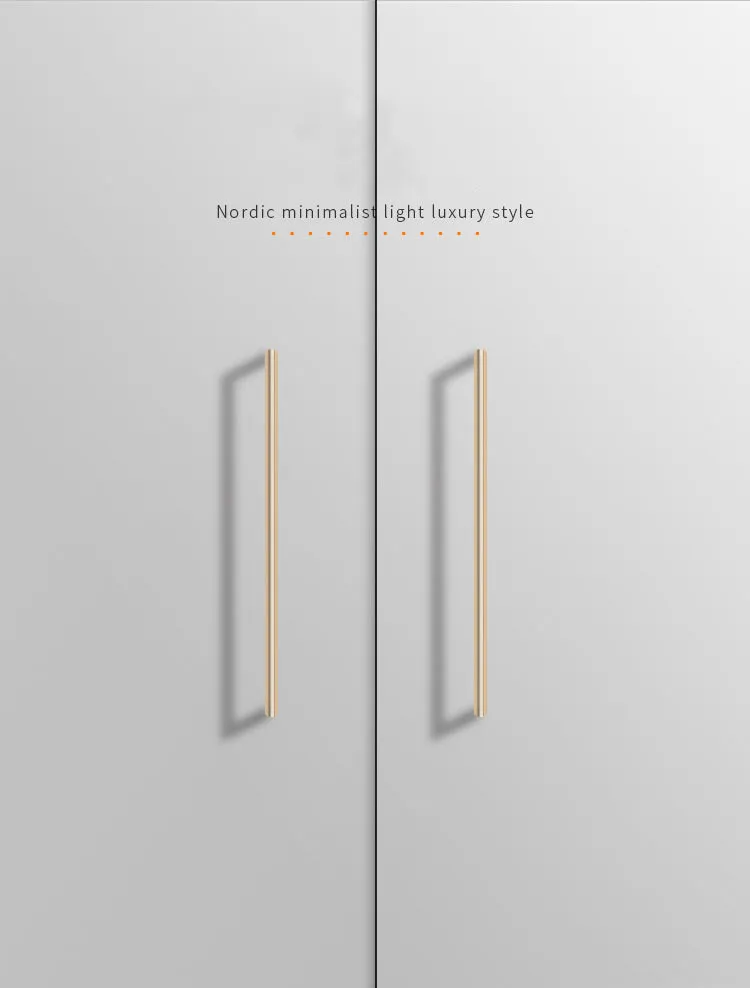 Solid U-Shaped Cabinets and Drawers Simple Kitchen Furniture Aluminum Handles Pulls