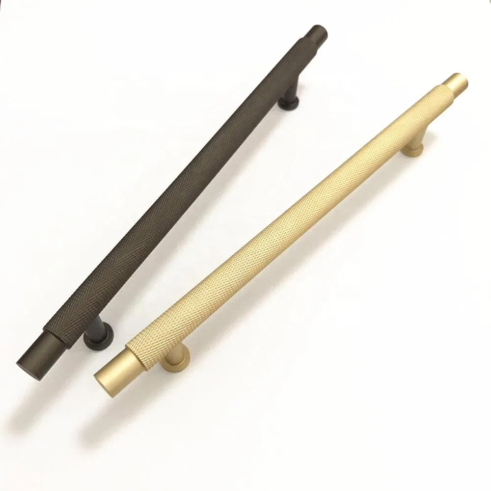 Brass Knurled Solid Cupboard Black/Chrome/Gold Cabinet Pull Handle