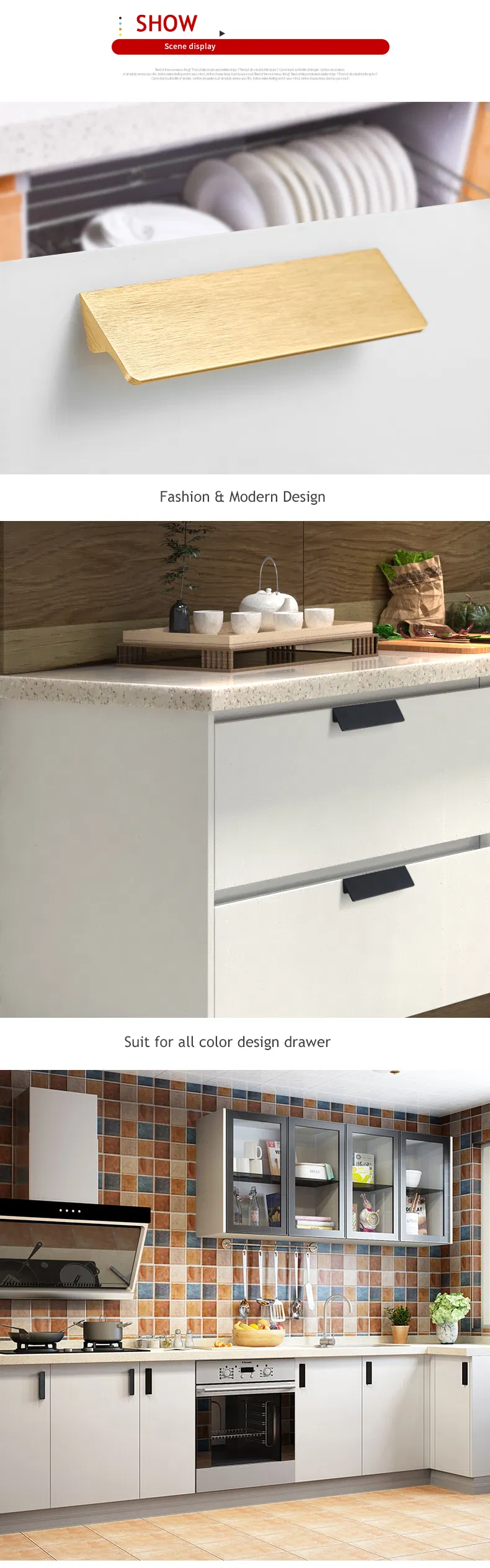 Furniture Hardware Kitchen Handle Aluminum Modern Cabinet Aluminum Pull Handles
