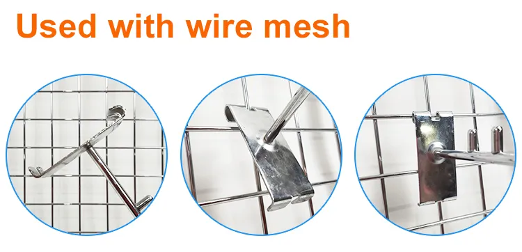 Supermarket Wire Mesh Display Hook for Shelf Storage Hooks with Price Tag
