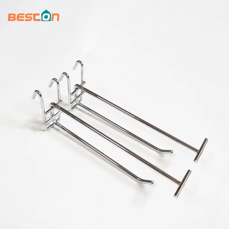 Chrome Plating Display Metal Gridwall Hook Retail Display Hooks with Price Tag
