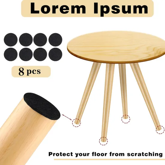 8 Pieces Table Legs Wooden Furniture Feet Tapered Table Legs