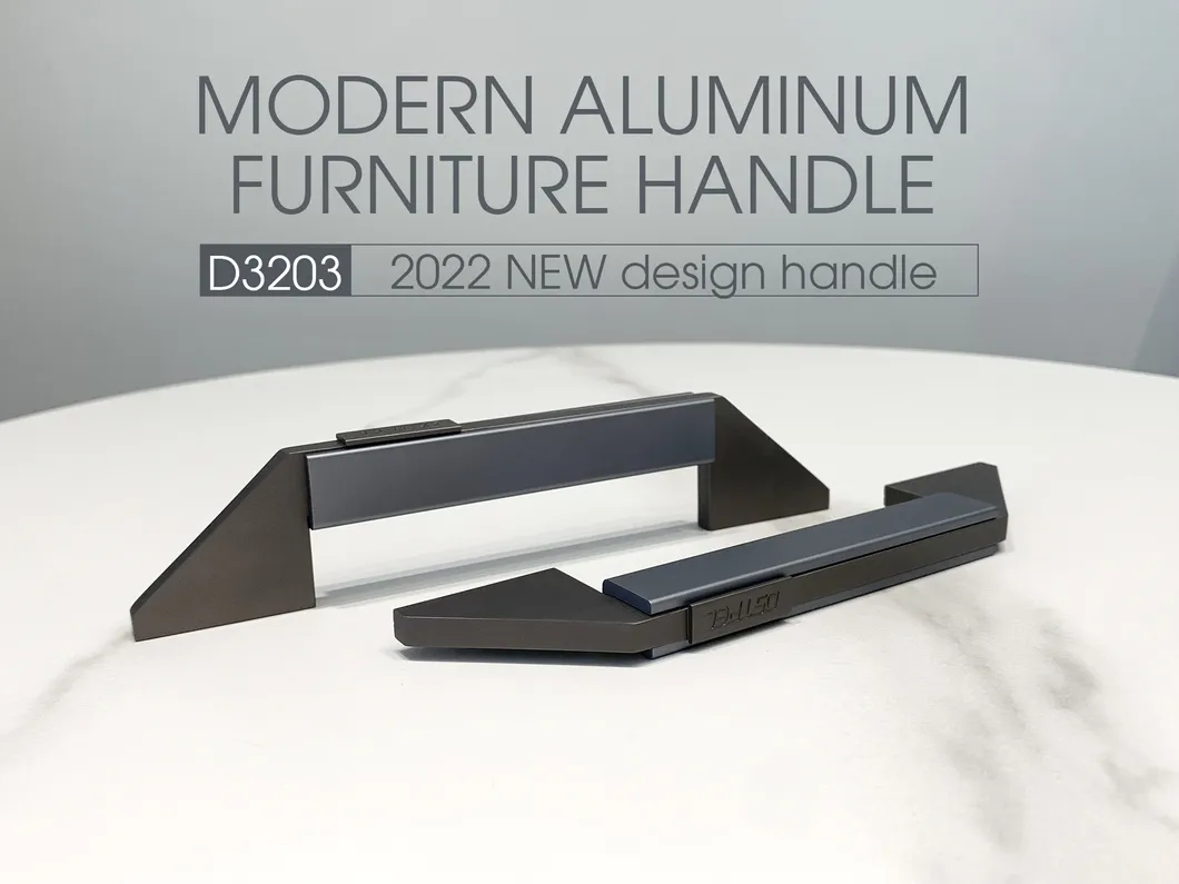 Furniture Handles Customizable Logo Modern Aluminum Gray Cabinet Handle