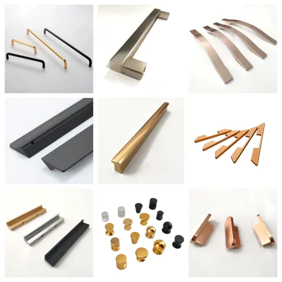 Large Aluminum Cabinet Handle Knobs Knurled Knobs Inset Handle for Wardrobe