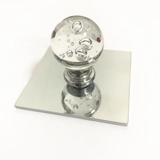 Zinc Furniture Hardware Style Crystal Glass Cabinet Drawer Chrome Knob