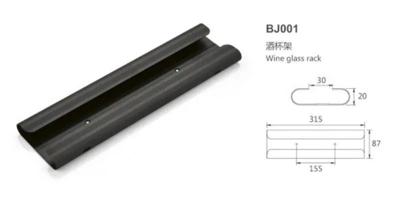 Wall Mounted Wine Glass Rack Aluminum Under Cabinet Wine Glasses Holder