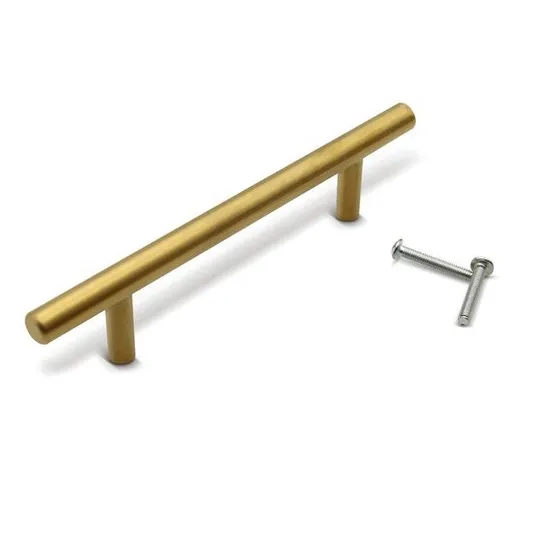 Stainless Steel Solid Hollow Drawer Kitchen Brass Gold T Bar Pull Handle