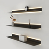Shelving with LED Light Display Rack Wall-Mounted White Lighting Bookshelf