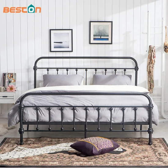Bed with Headboard and Footboard Wrought Iron Bed Frame