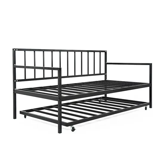 Bedroom Furniture Garden Platform Bed Sofa Metal Iron Frame Daybed with Trundle