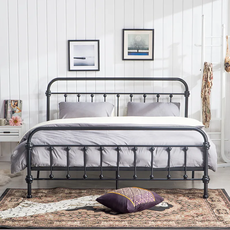 Bed with Headboard and Footboard Wrought Iron Bed Frame