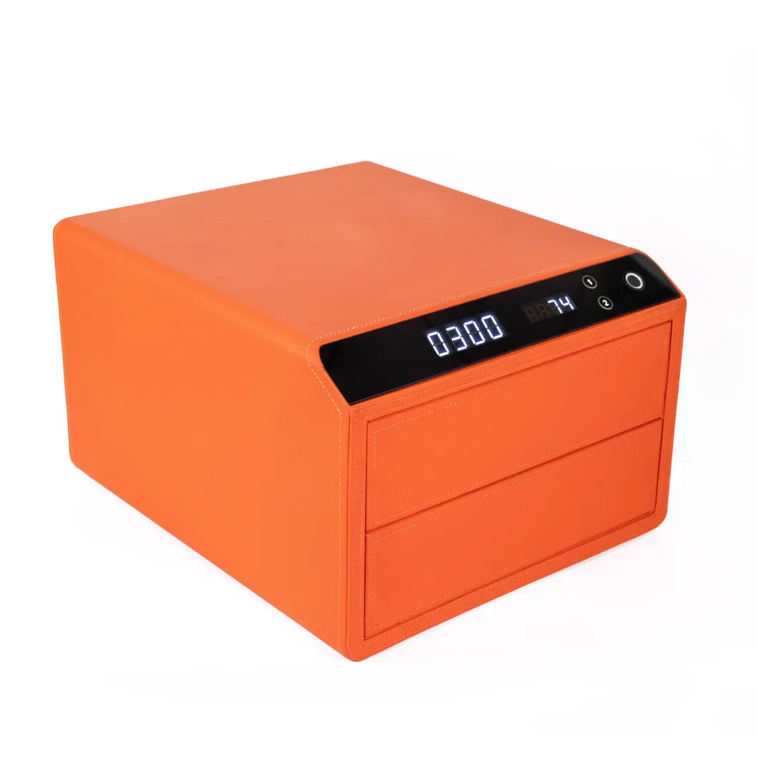 Smart Leather Safe Household Fingerprint Digital Biometric Jewelry Security Drawer Safe