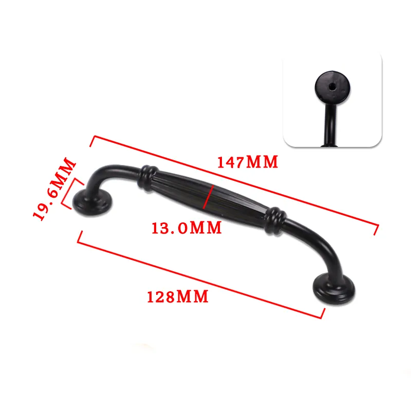 Zinc Alloy Kitchen Black Cabinet Handle Furniture Drawer Handles and Knobs