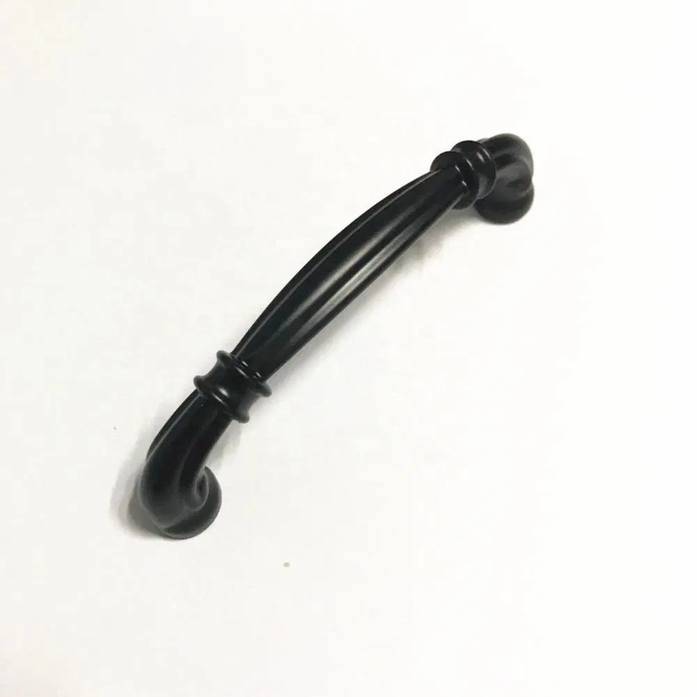 American Style Black Zinc Alloy Wardrobe Drawer Handle Pull Kitchen Cabinet Handle