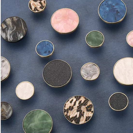 Zinc Alloy Craft Furniture Knobs Brass Antiqui Colorful Shell Cabinet Brass Handles