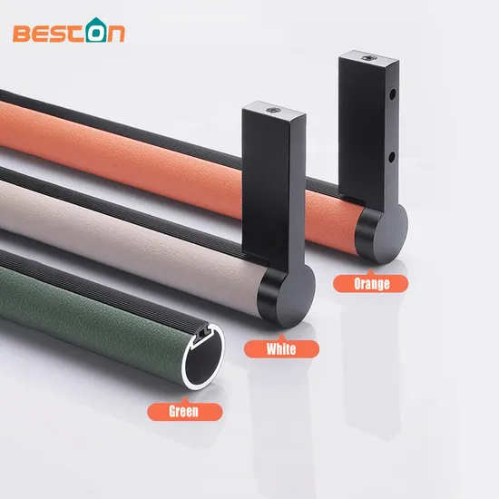 Wardrobe Accessories Leather Clothes Hanging Bar Space Saving Oval Closet Rod