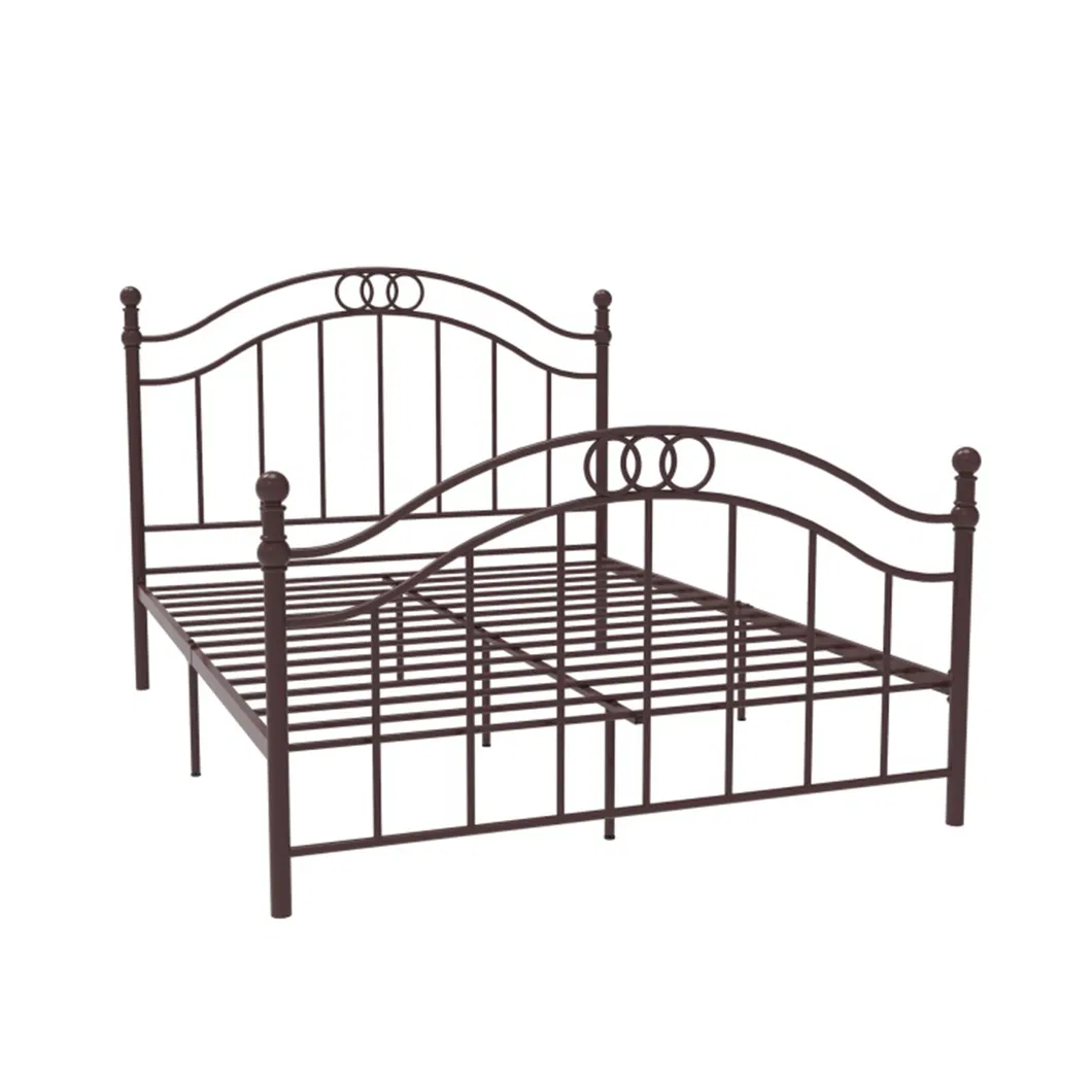 Metallic Beds Single Double King Full Size White Gold Metal Bed Frame